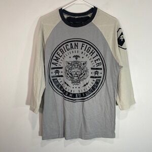 American Fighter Graphic T-Shirt Premium Athletics Raglan Sleeve Mens M